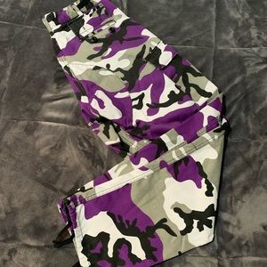 Purple Camo Cargo Pants